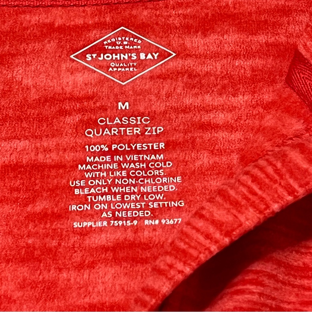 St. John's Bay Classic Women's Red Quarter-Zip Size M - Picture 7 of 10